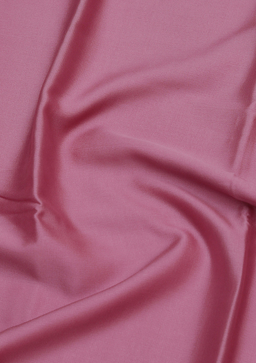 Onion Pink Crepe Plain Saree With Matching Blouse Piece