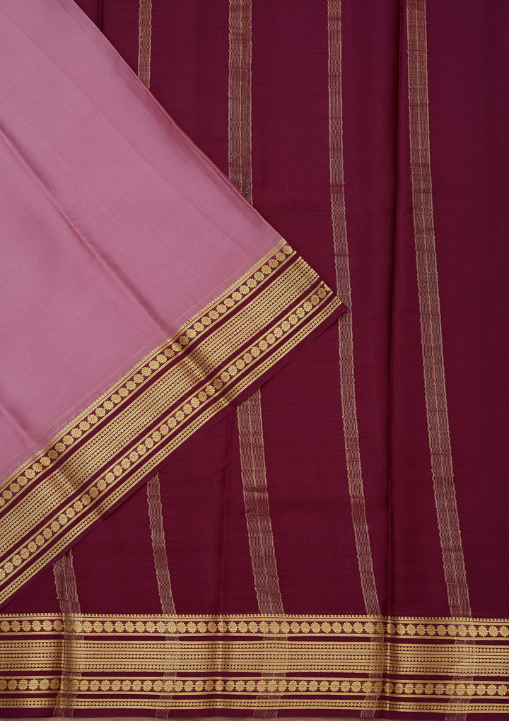 Onion Pink Crepe Plain Saree With Matching Blouse Piece