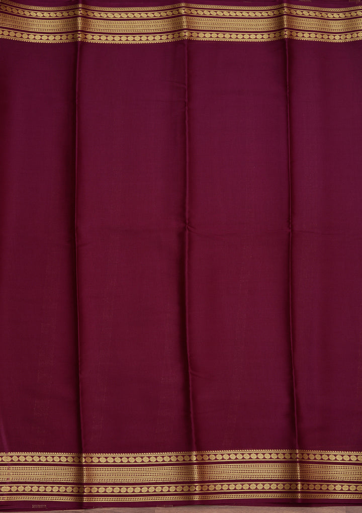 Onion Pink Crepe Plain Saree With Matching Blouse Piece