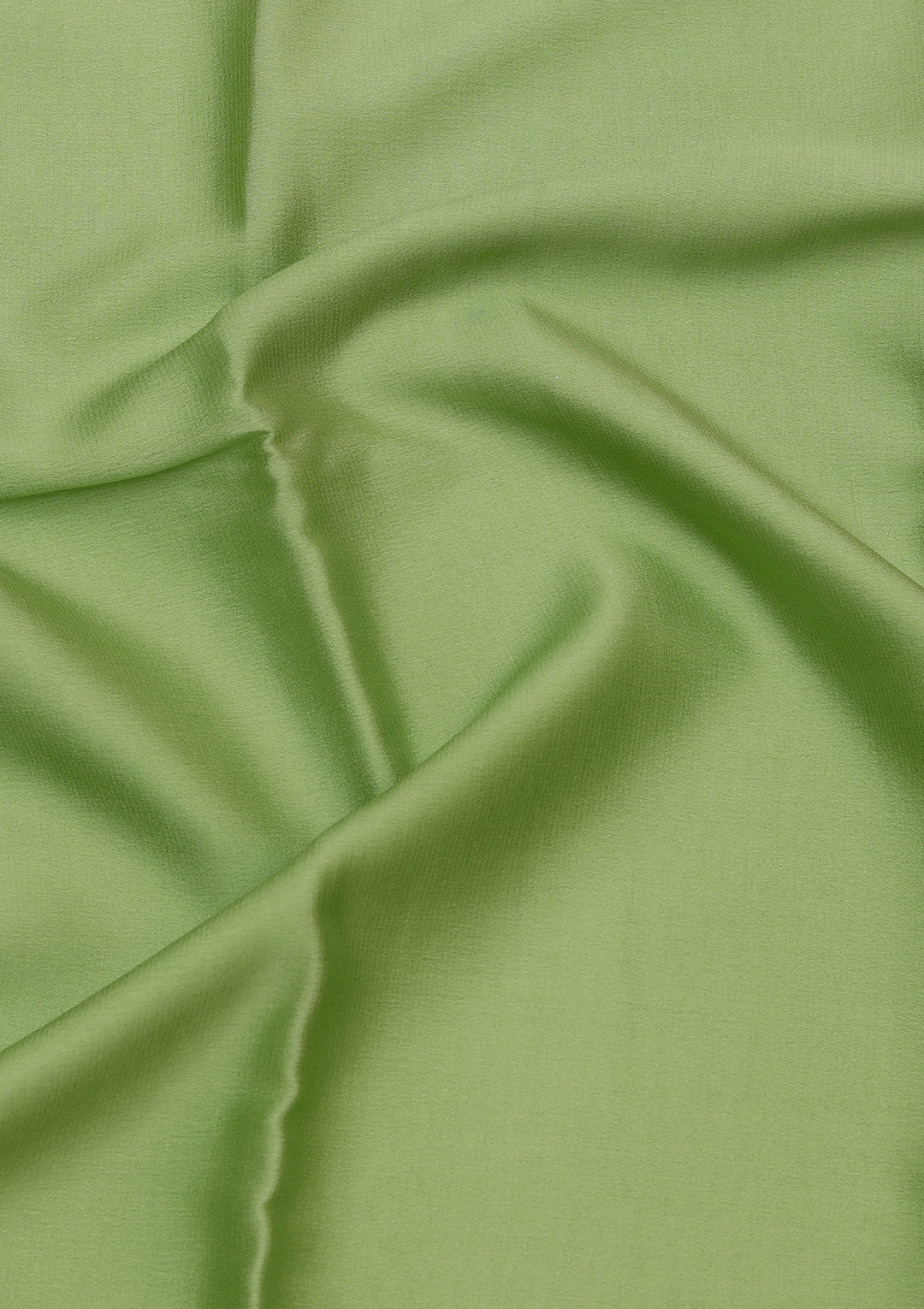 Pista Green Crepe Plain Saree With Matching Blouse Piece