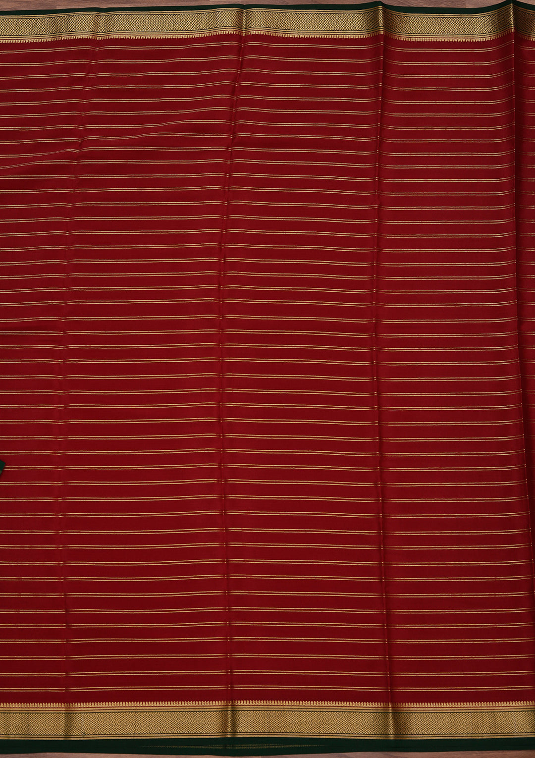 Brown Crepe Stripes Saree With Matching Blouse Piece