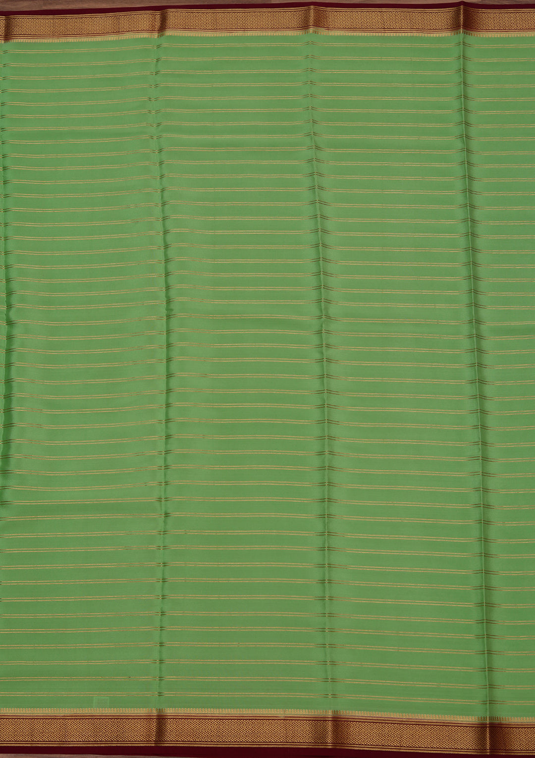 Pista Green Crepe Stripes Saree With Matching Blouse Piece