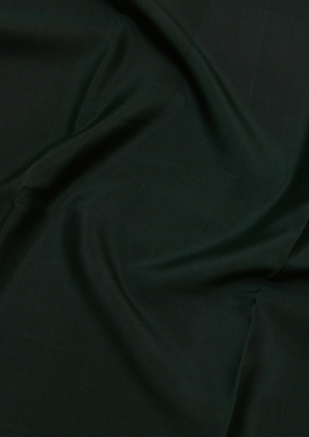 Bottle Green Crepe Plain Saree With Matching Blouse Piece