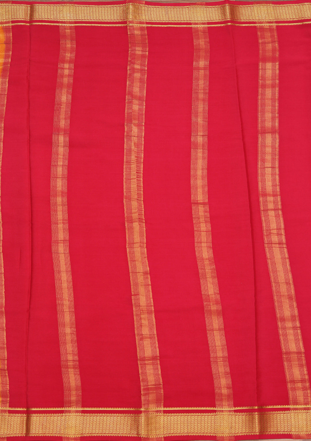 Orange Crepe Plain Saree With Matching Blouse Piece