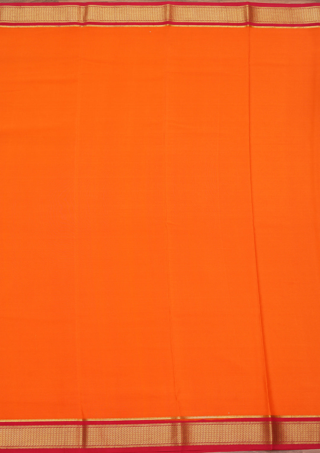 Orange Crepe Plain Saree With Matching Blouse Piece