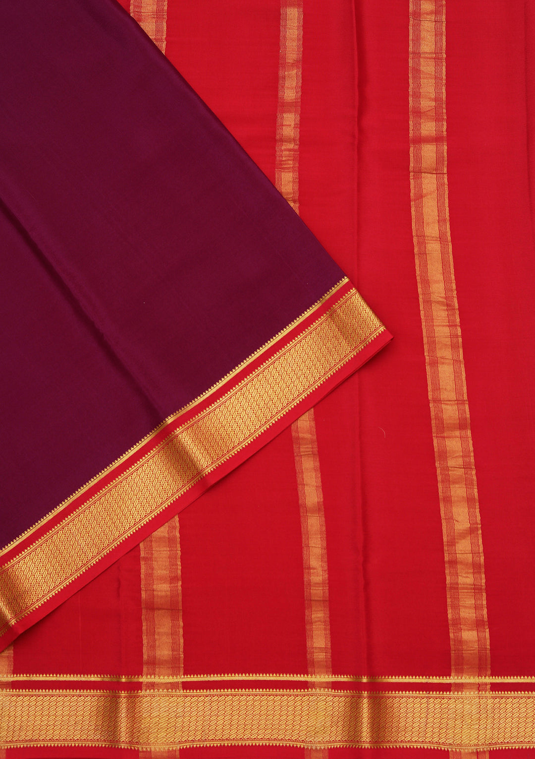 Purple Crepe Plain Saree With Matching Blouse Piece