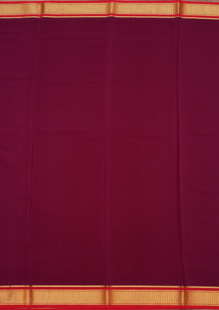 Purple Crepe Plain Saree With Matching Blouse Piece