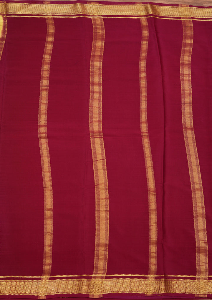 Yellow Crepe Plain Saree With Matching Blouse Piece