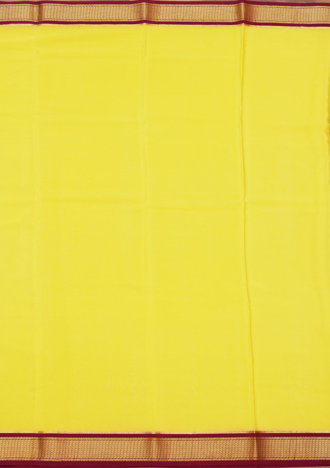 Yellow Crepe Plain Saree With Matching Blouse Piece