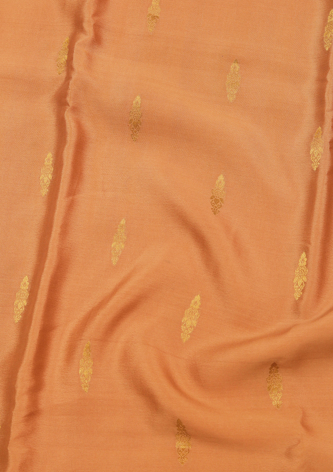 Gold Crepe Buti Saree With Matching Blouse Piece