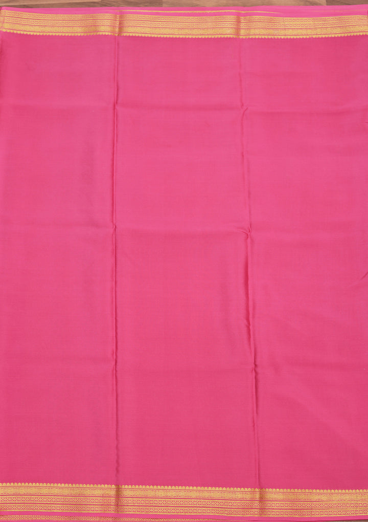 Pink Crepe Buti Saree With Matching Blouse Piece