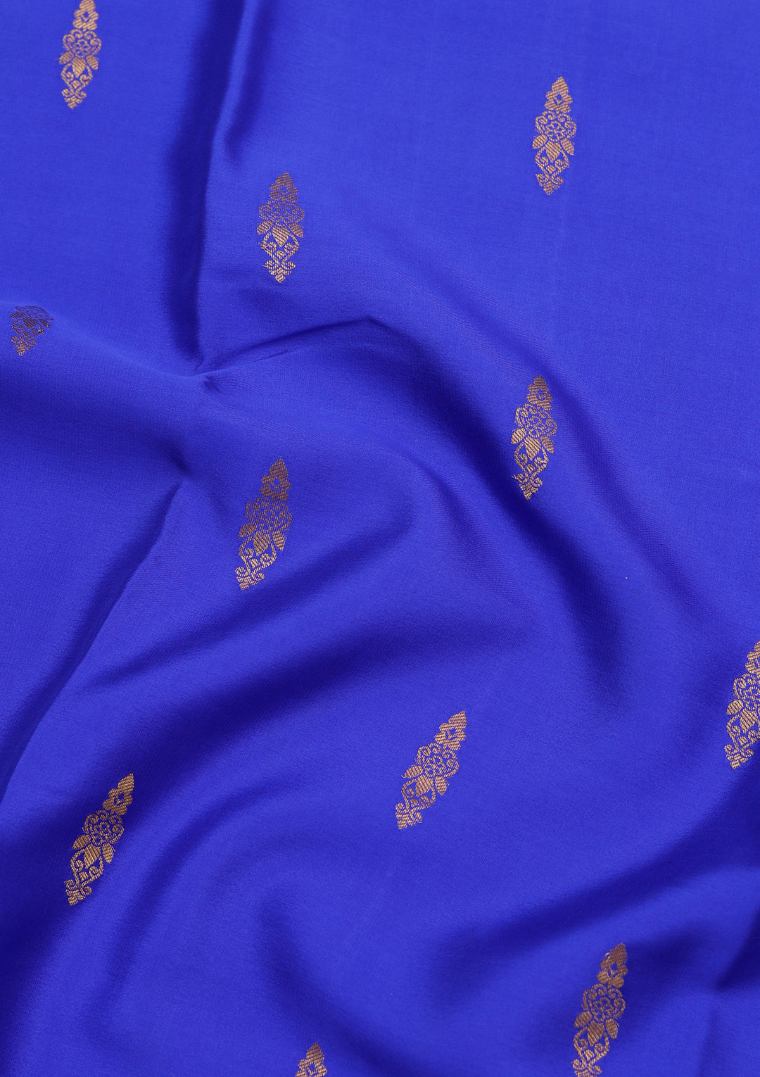 Royal Blue Crepe Buti Saree With Matching Blouse Piece