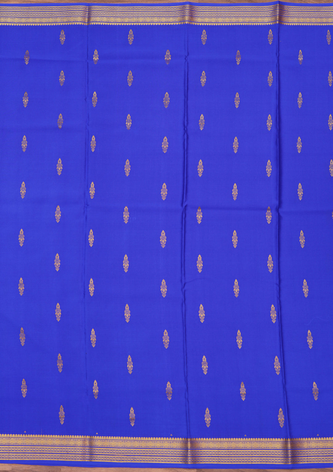 Royal Blue Crepe Buti Saree With Matching Blouse Piece