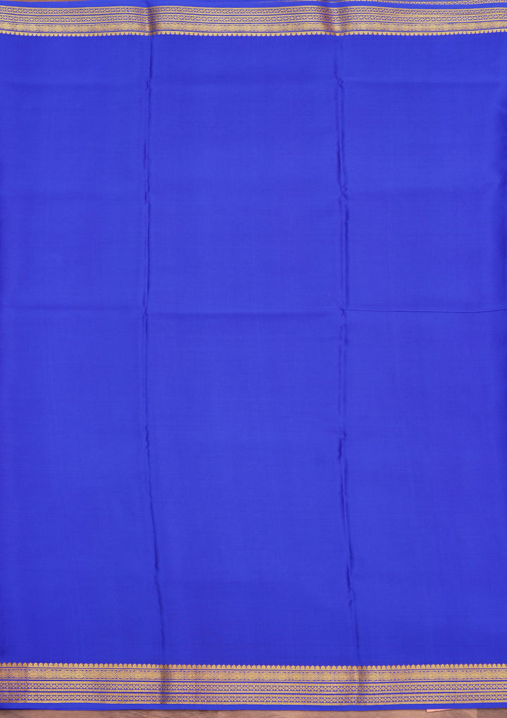 Royal Blue Crepe Buti Saree With Matching Blouse Piece