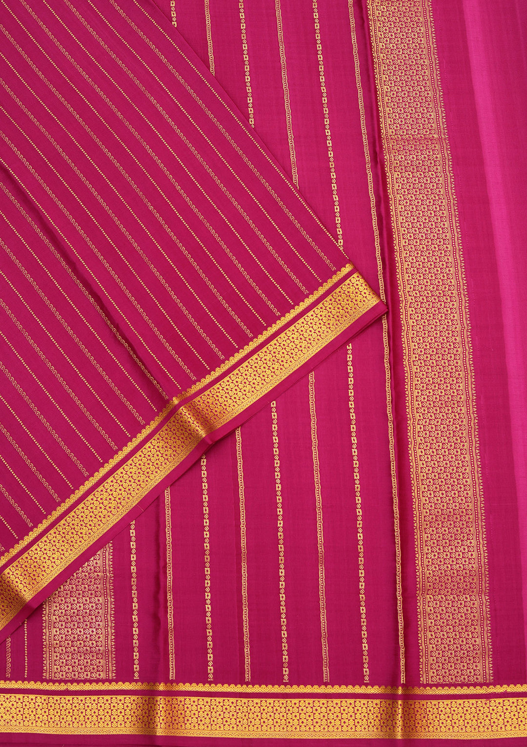 Purple Crepe Stripes Saree With Matching Blouse Piece