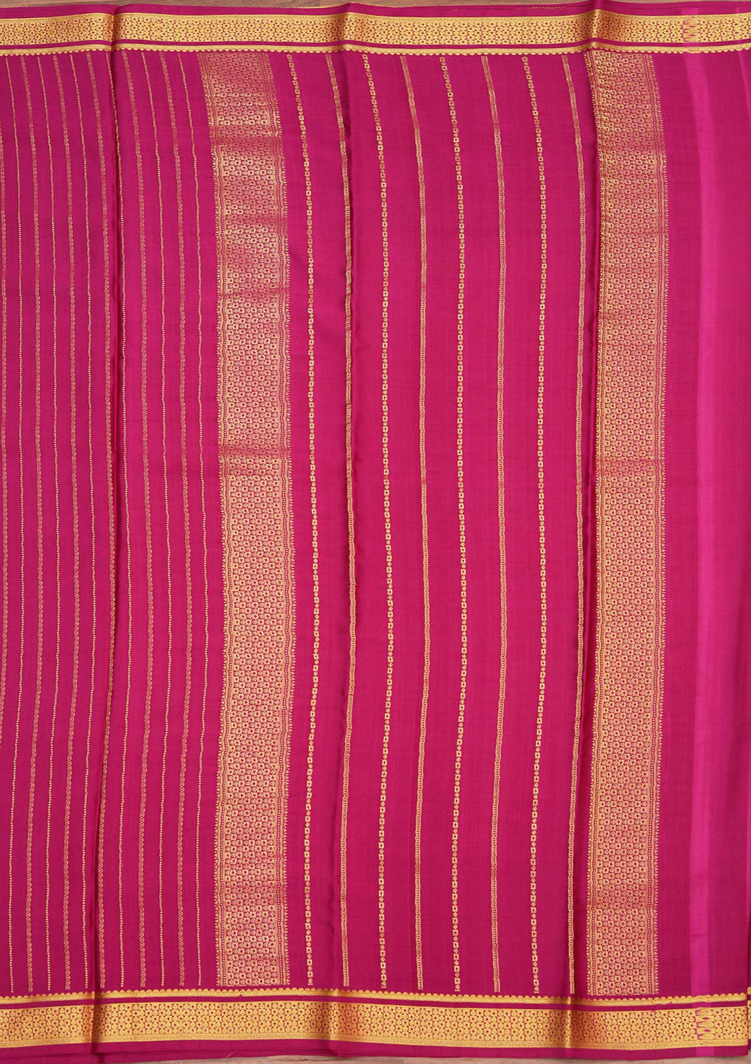 Purple Crepe Stripes Saree With Matching Blouse Piece