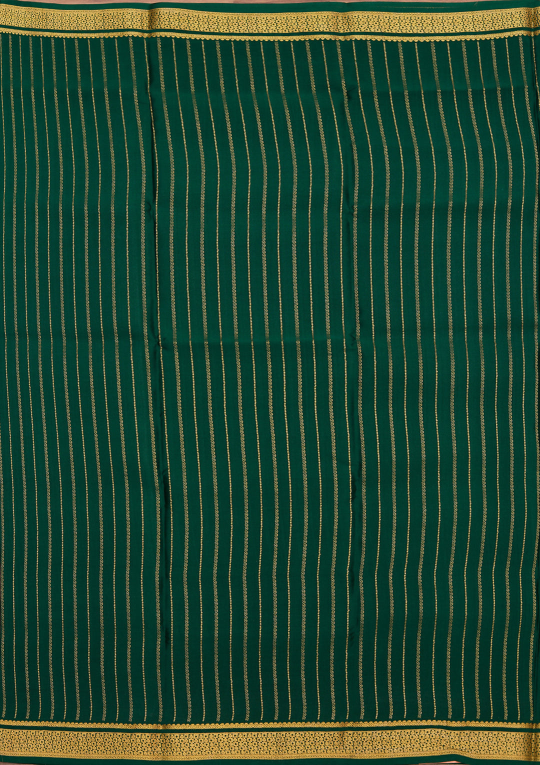 Rama Green Crepe Stripes Saree With Matching Blouse Piece