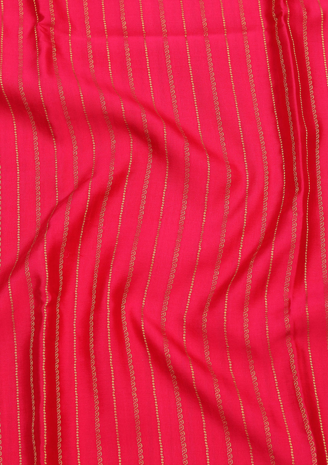 Rani Pink Crepe Stripes Saree With Matching Blouse Piece