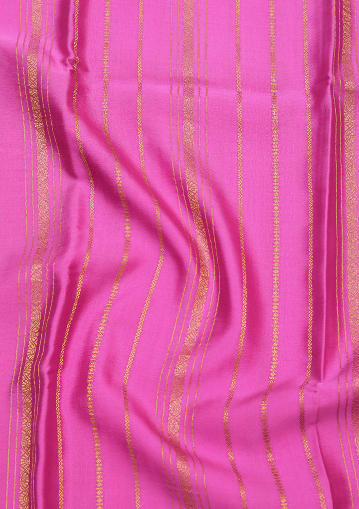 Light Lavender Crepe Stripes Saree With Matching Blouse Piece