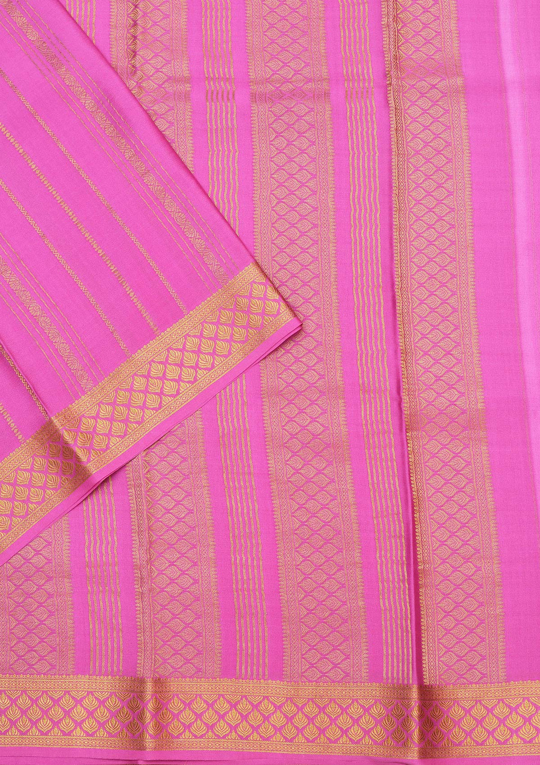 Light Lavender Crepe Stripes Saree With Matching Blouse Piece