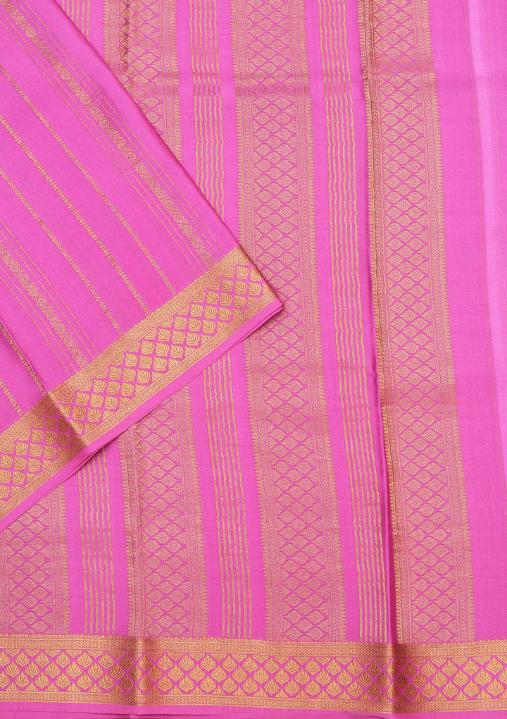 Light Lavender Crepe Stripes Saree With Matching Blouse Piece