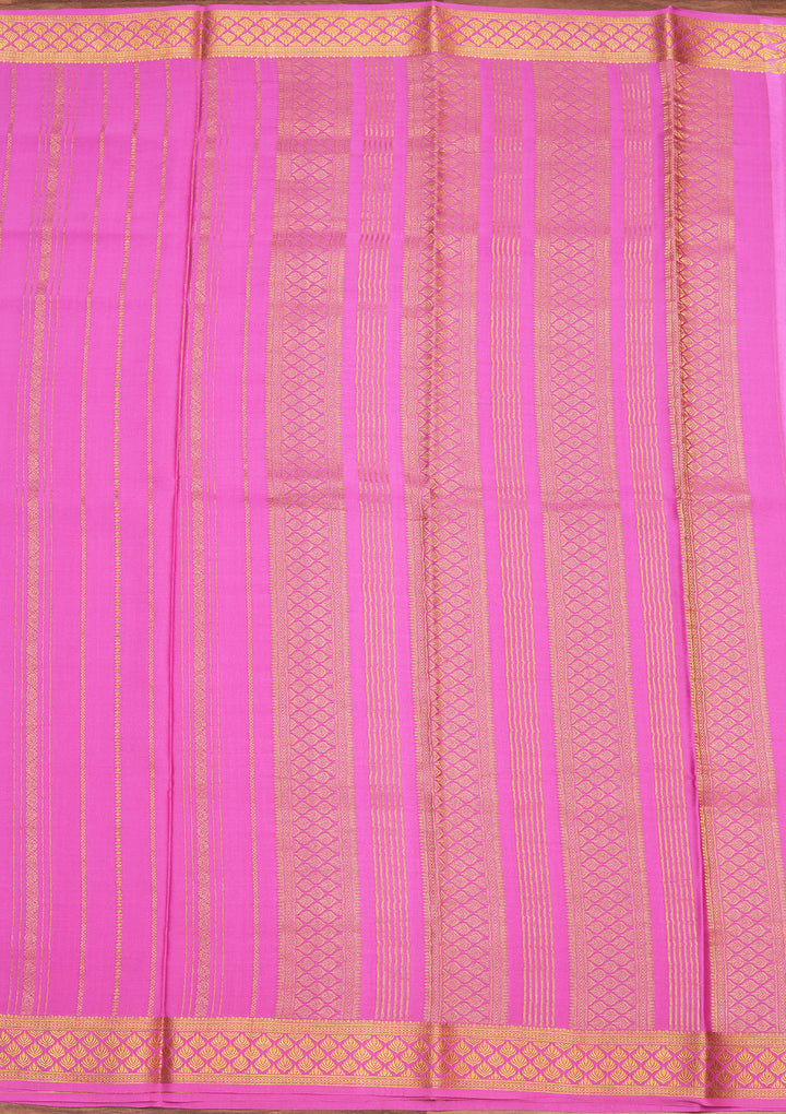 Light Lavender Crepe Stripes Saree With Matching Blouse Piece