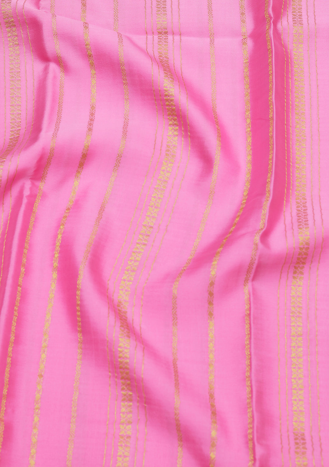 Pink Crepe Stripes Saree With Matching Blouse Piece