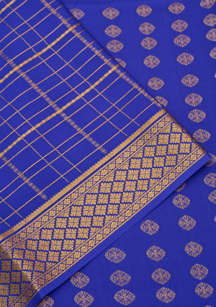 Royal Blue Zariwork Pure Crepe Silk_Saree