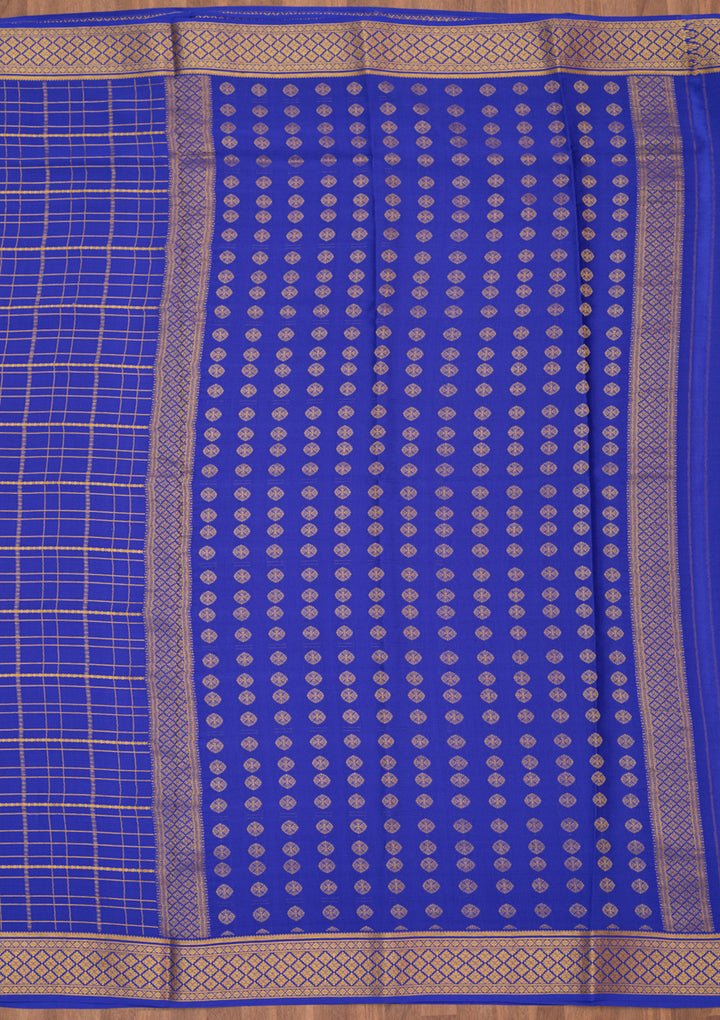 Royal Blue Zariwork Pure Crepe Silk_Saree