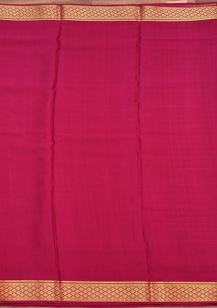 Wine Crepe Checks Saree With Matching Blouse Piece
