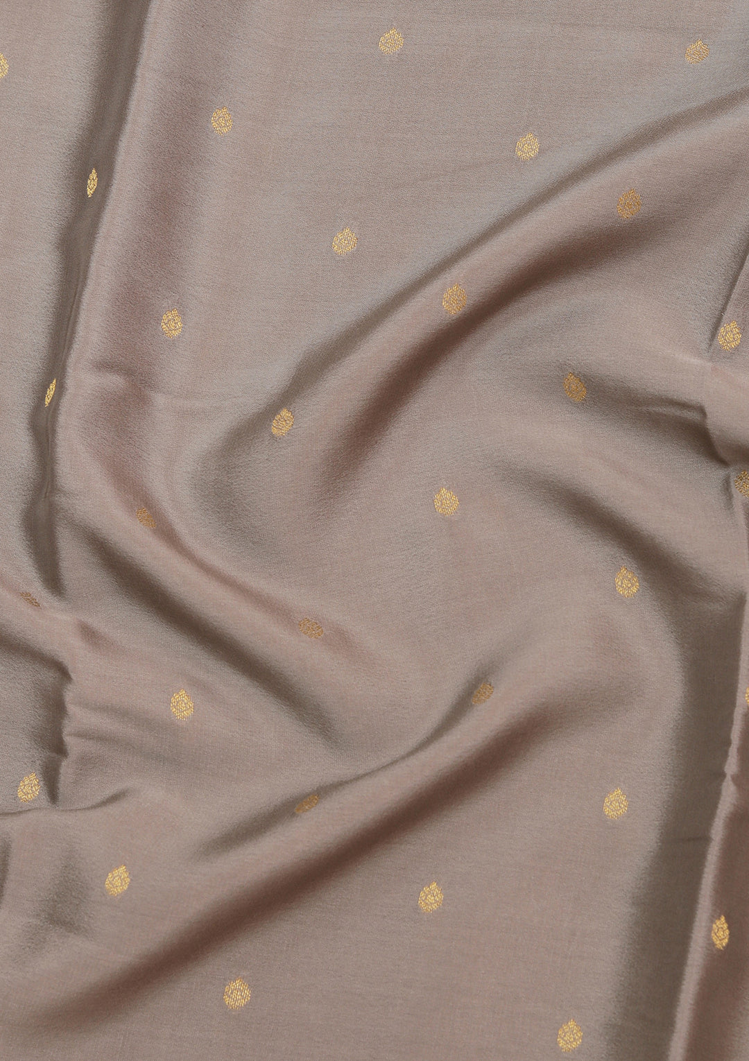 Light Grey Crepe Buti Saree With Matching Blouse Piece