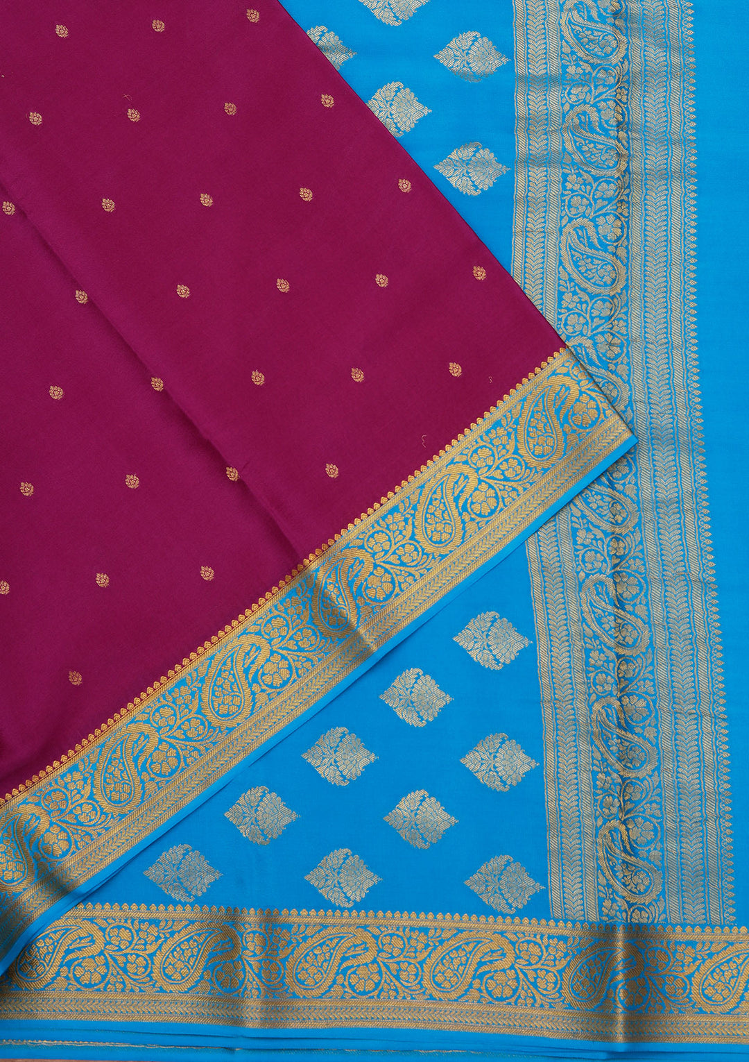 Purple Zariwork Pure Crepe Silk Saree