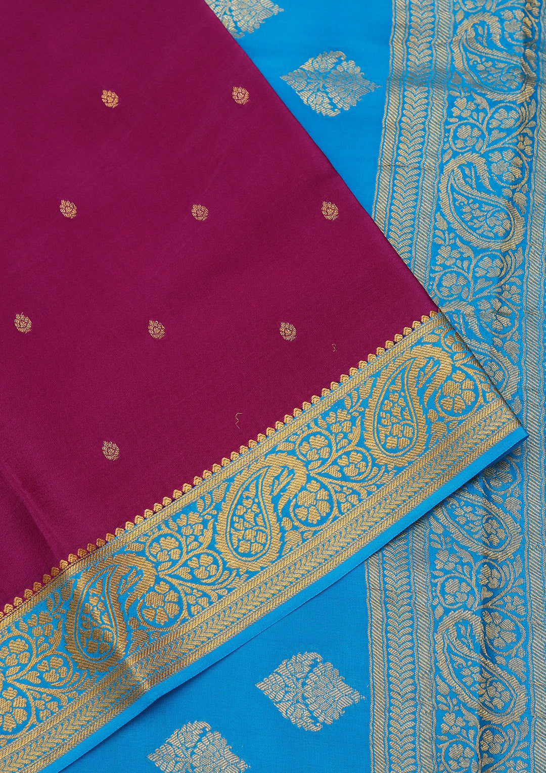 Purple Zariwork Pure Crepe Silk Saree