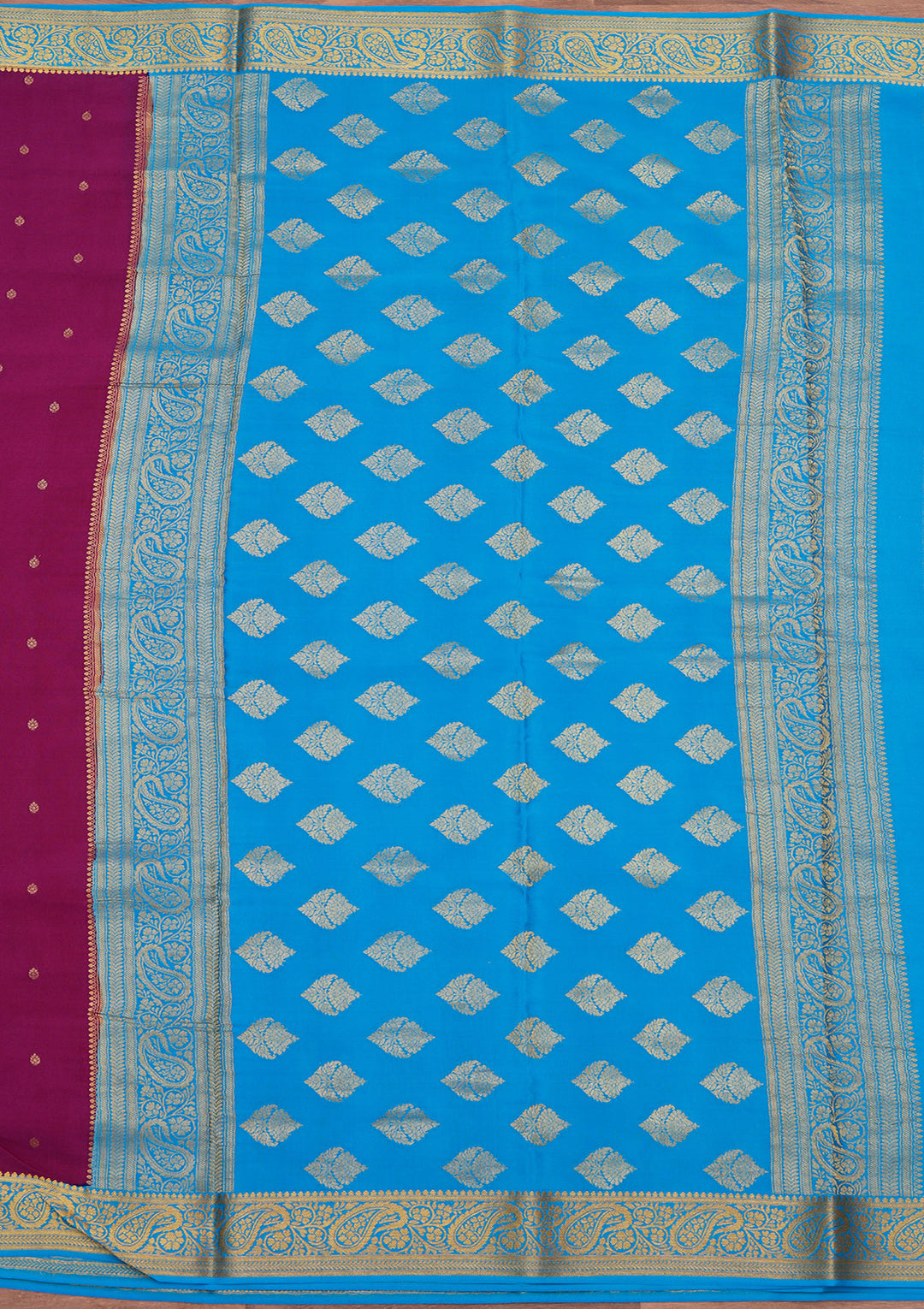 Purple Zariwork Pure Crepe Silk Saree