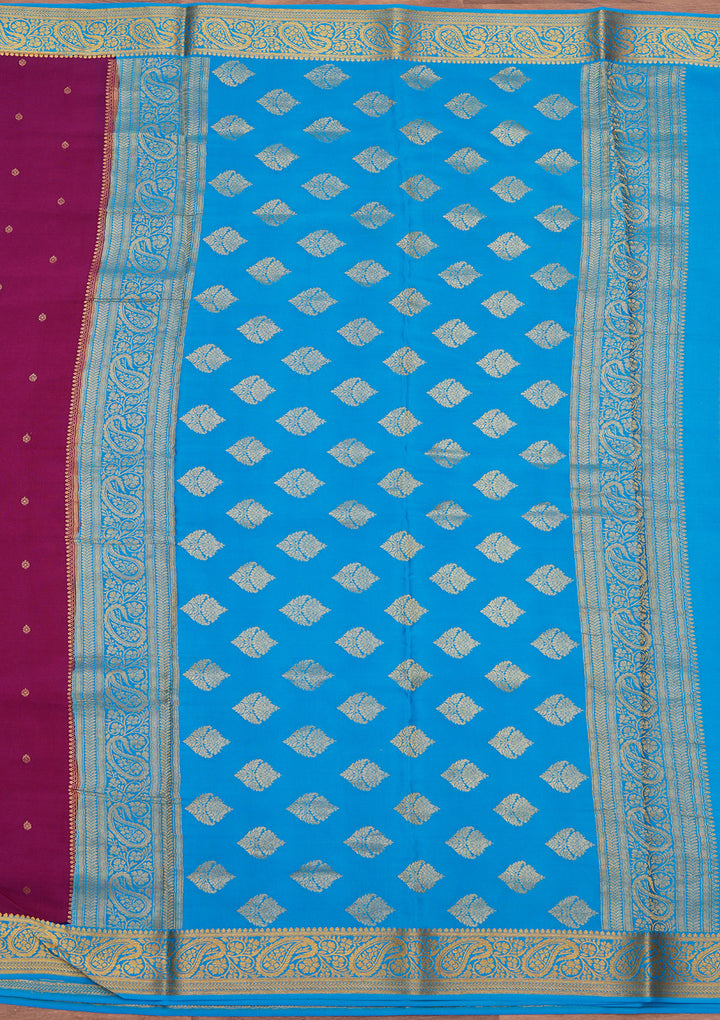 Purple Zariwork Pure Crepe Silk Saree
