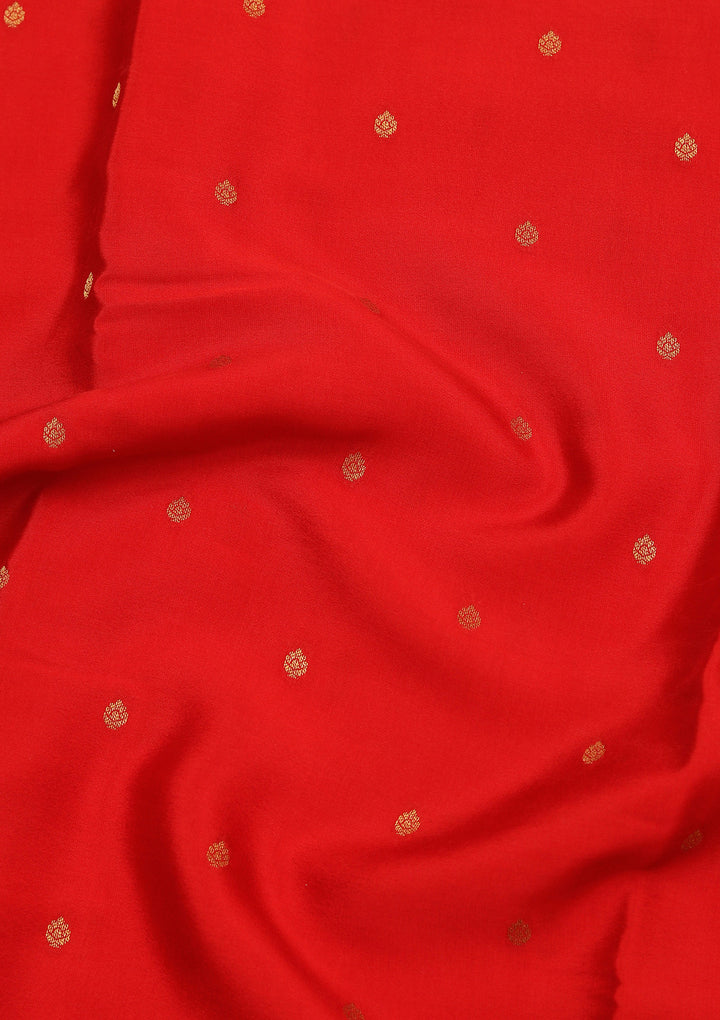 Red Zariwork Pure Crepe Silk_Saree