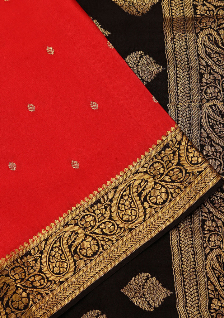 Red Zariwork Pure Crepe Silk_Saree
