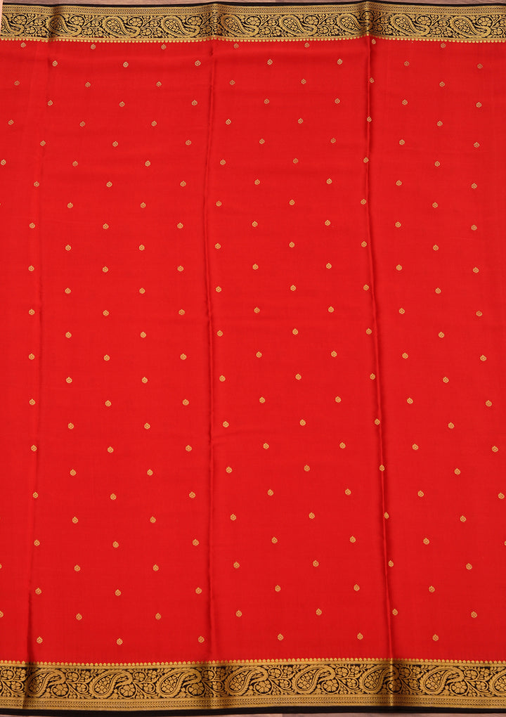 Red Zariwork Pure Crepe Silk_Saree
