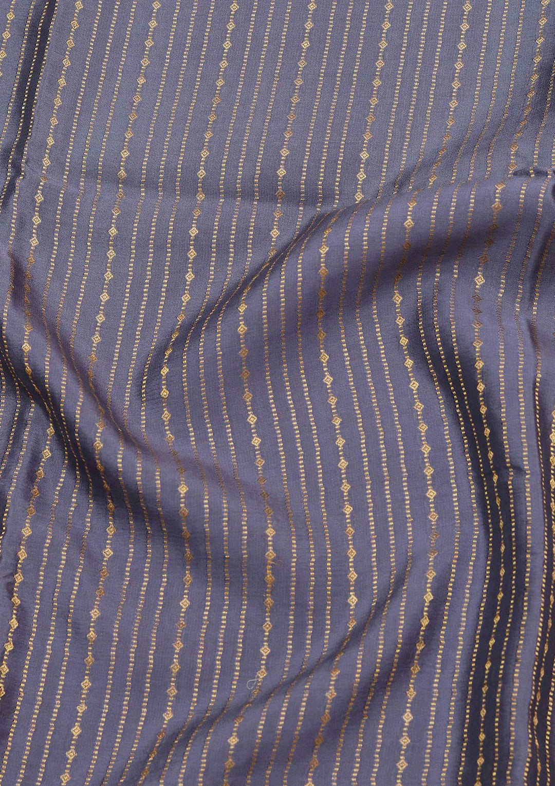 Blue Crepe Stripes Saree With Matching Blouse Piece