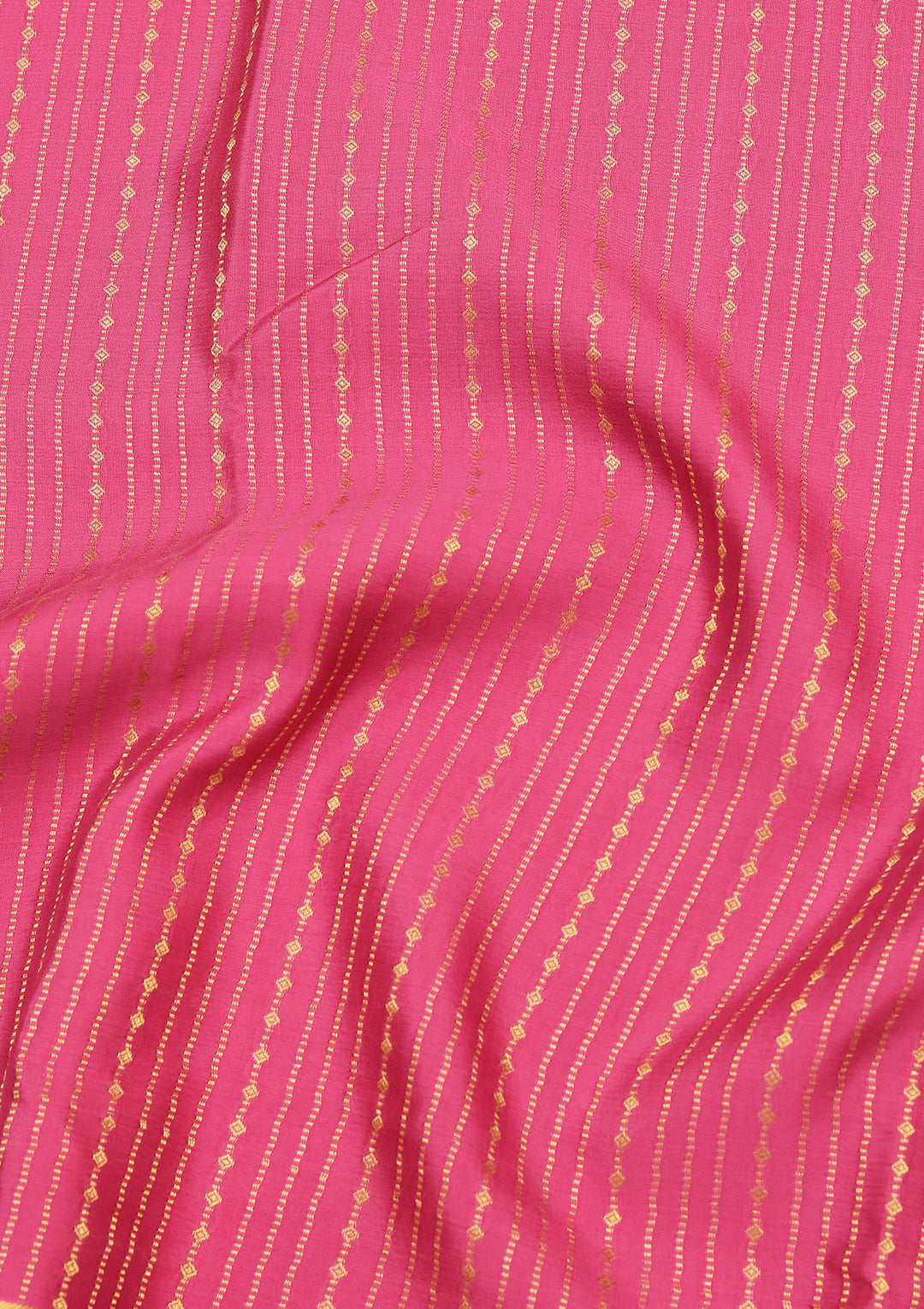 Onion Pink Crepe Stripes Mysore Silk Saree With Matching Blouse Piece