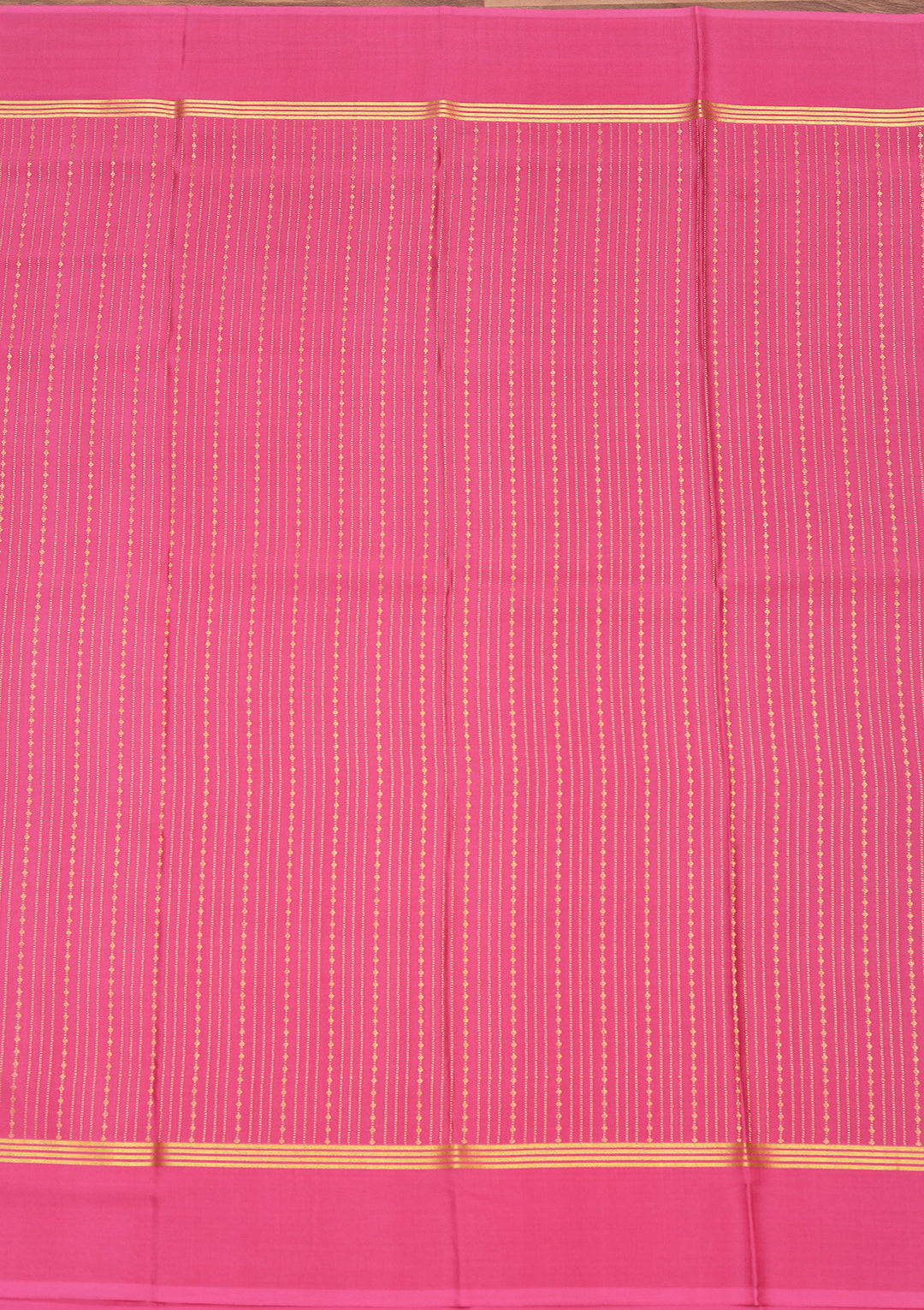 Onion Pink Crepe Stripes Mysore Silk Saree With Matching Blouse Piece