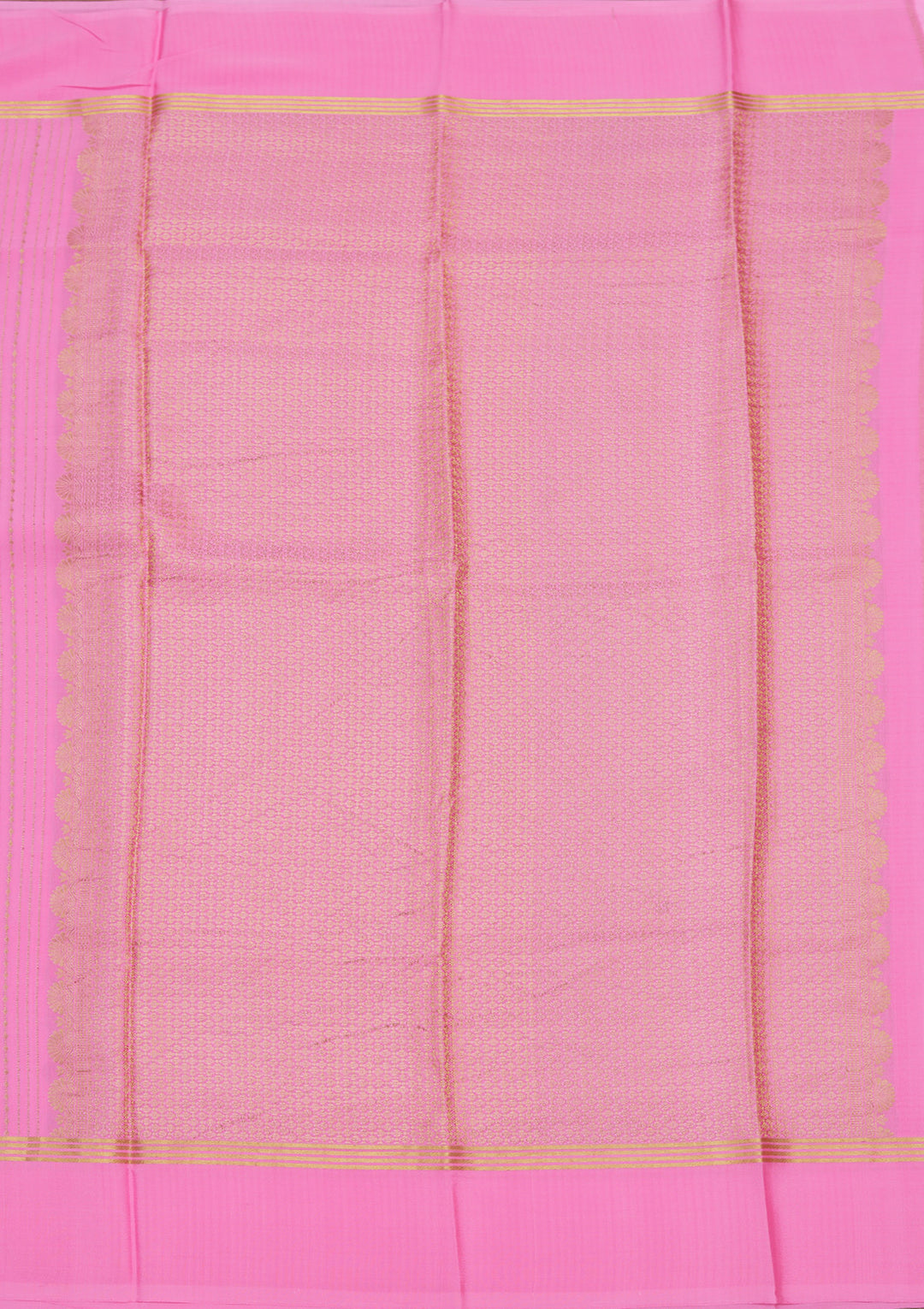 Pink Crepe Stripes Saree With Matching Blouse Piece