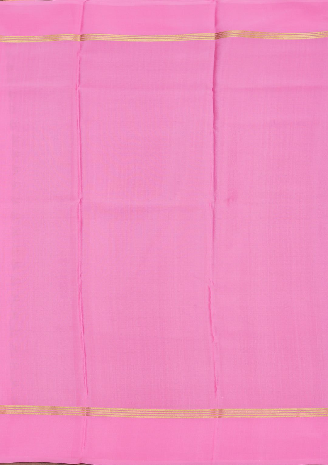 Pink Crepe Stripes Saree With Matching Blouse Piece