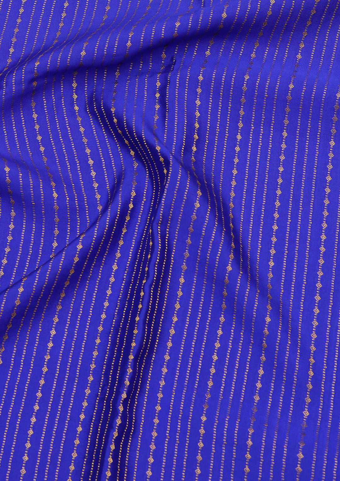 Royal Blue Crepe Stripes Saree With Matching Blouse Piece