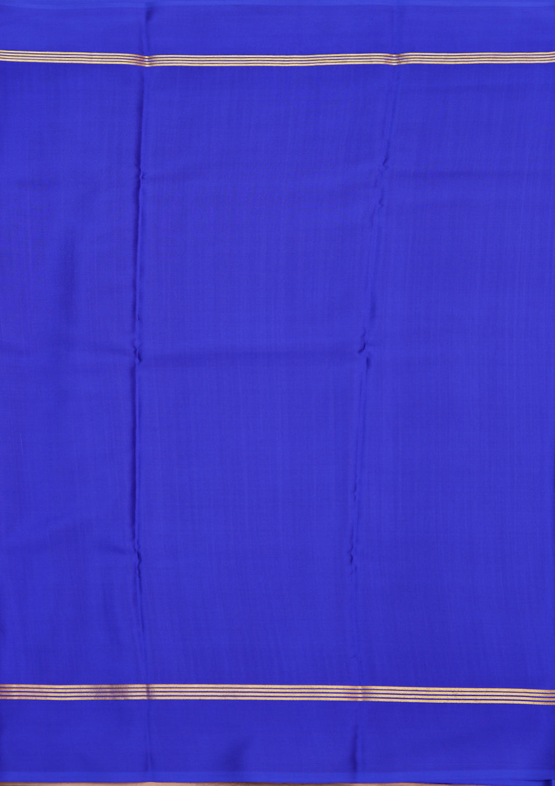Royal Blue Crepe Stripes Saree With Matching Blouse Piece