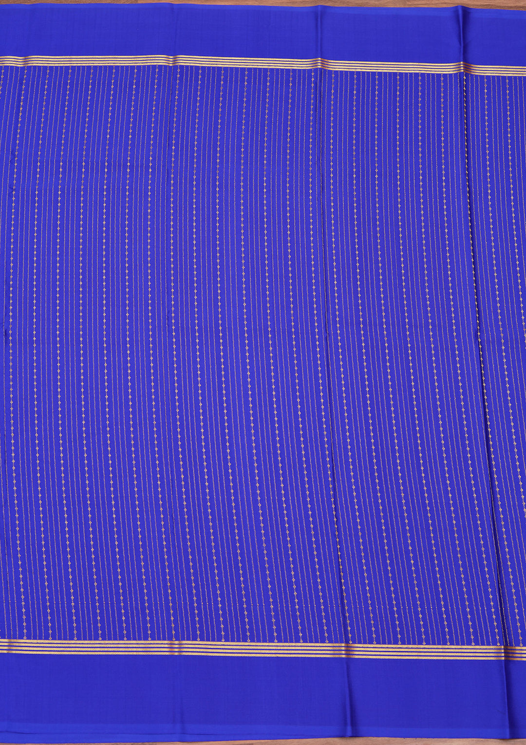 Royal Blue Crepe Stripes Saree With Matching Blouse Piece