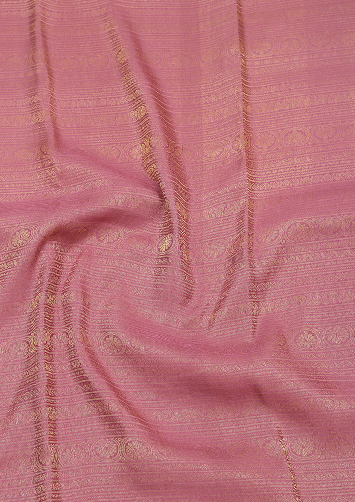 Onion Pink Crepe Jaal Saree With Matching Blouse Piece