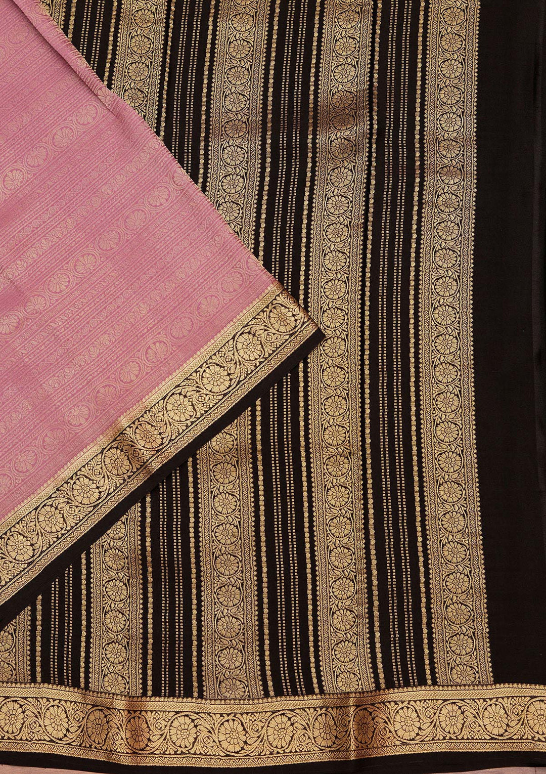 Onion Pink Crepe Jaal Saree With Matching Blouse Piece