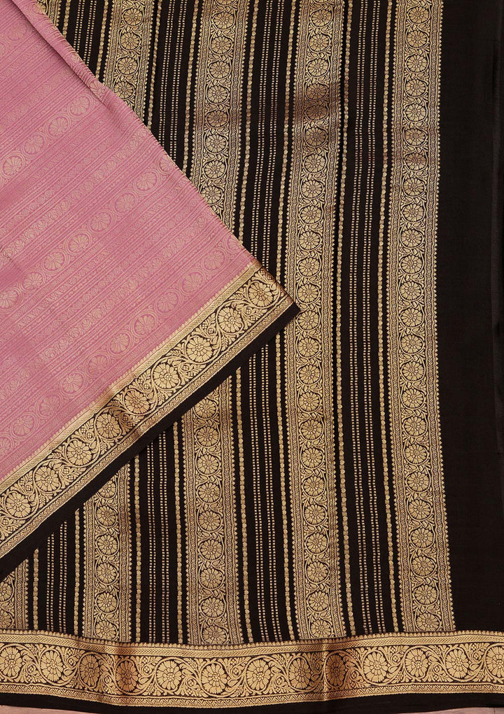 Onion Pink Crepe Jaal Saree With Matching Blouse Piece