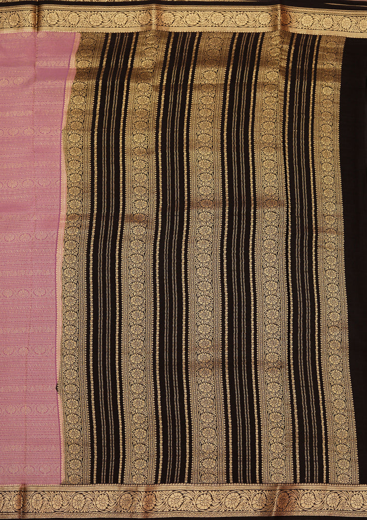 Onion Pink Crepe Jaal Saree With Matching Blouse Piece